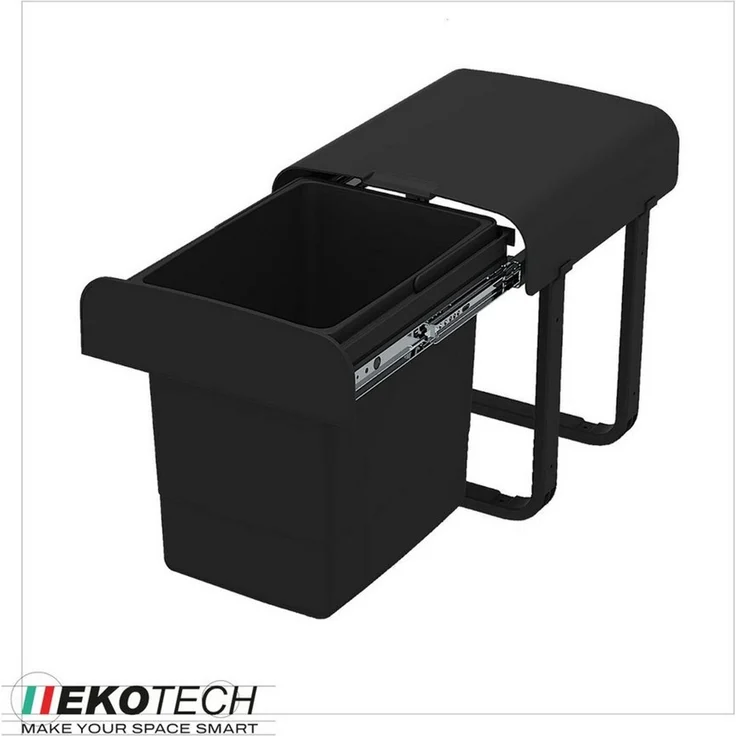 Ekotech AS15S Aladin Abfallsammler 15 L Kunststoff schwarz für 40 cm Unterschrank – Bild 2
