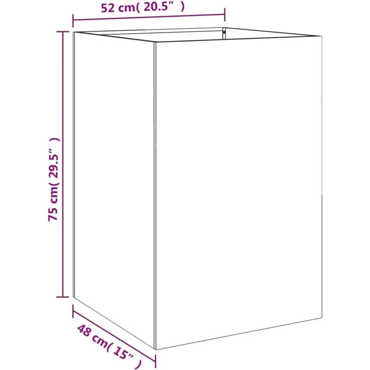 vidaXL Pflanzkübel Olivgrün 52x48x75 cm Stahl 841586 – Bild 9