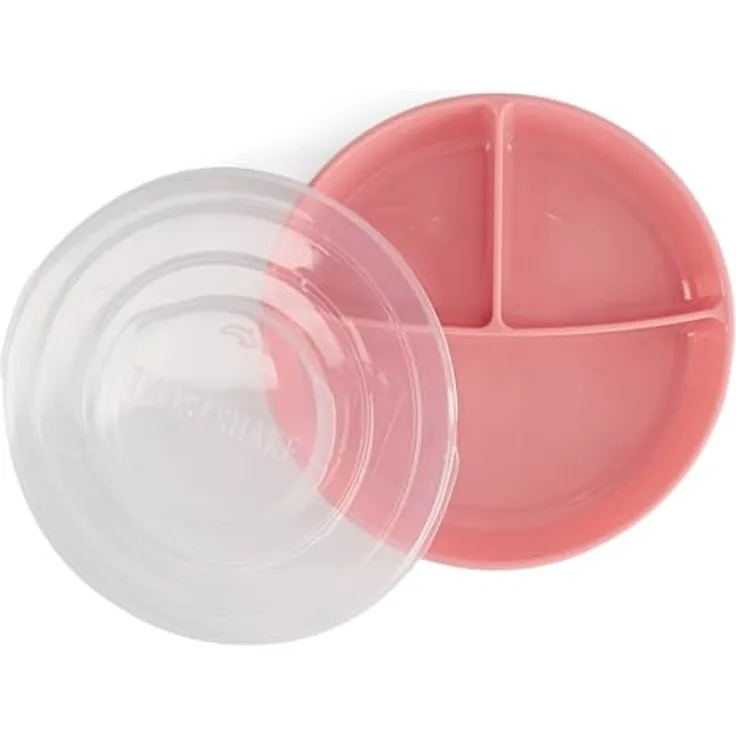 Twistshake Baby Teller | Babyteller mit luftdichtem Deckel | BPA-freier Baby-Entwöhnungsteller | 3 Teile Essenstrainingsteller | 6 Monate+ Baby-Futterteller | Neugeborenen-Essentials | Rosa