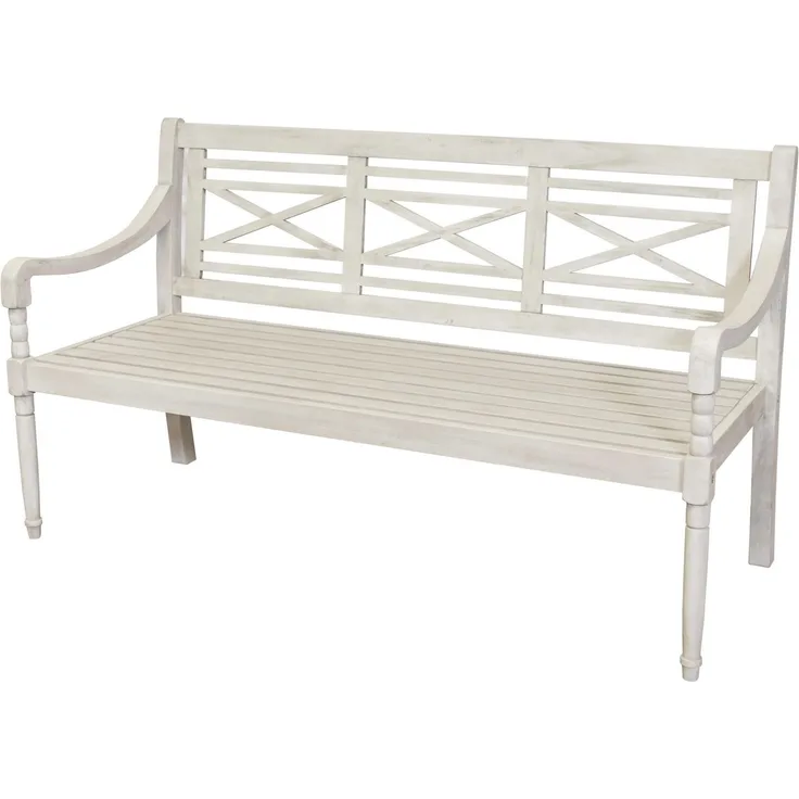 Sensline Gartenbank Louis 3 Sitzer Sitzbank Akazien Holz grau