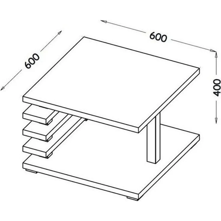 designimpex Couchtisch mit ROLLEN DC-2 Weiß - Schwarz Hochglanz Wohnzimmertisch 60x60x45cm – Bild 2