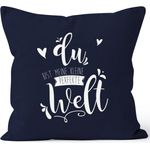 MoonWorks Dekokissen Kissenbezug Du bist meine kleine perfekte Welt Kissen-Hülle Deko-Kissen 40x40 Baumwolle MoonWorks®