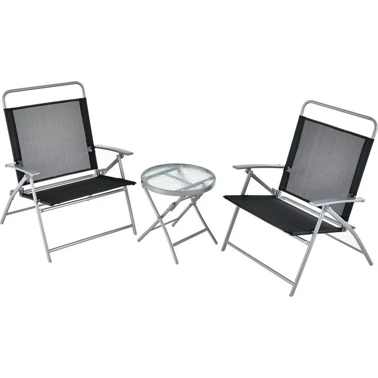 COSTWAY Balkonset 3-teilig, mit Bistrotisch und 2 Stühlen – Bild 5