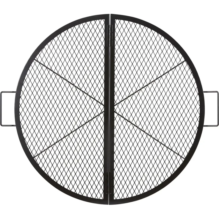 VEVOR X-Marks Feuerstelle Grillrost, Faltbarer runder Grillrost, robuster Stahl Lagerfeuer BBQ Grill Gitter mit Griff und Unterstützung X Draht, 91.4 cm, Schwarz