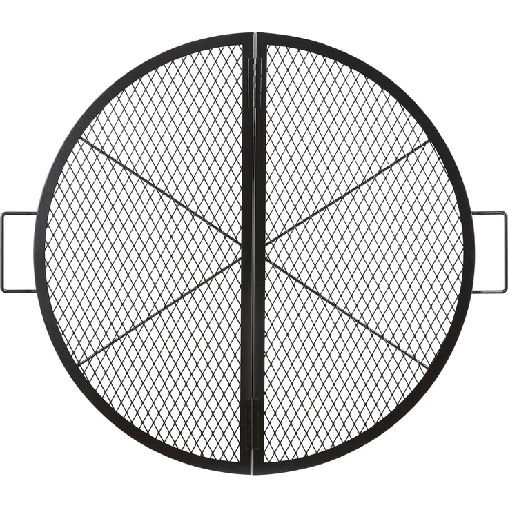 VEVOR X-Marks Feuerstelle Grillrost, Faltbarer runder Grillrost, robuster Stahl Lagerfeuer BBQ Grill Gitter mit Griff und Unterstützung X Draht, 91.4 cm, Schwarz