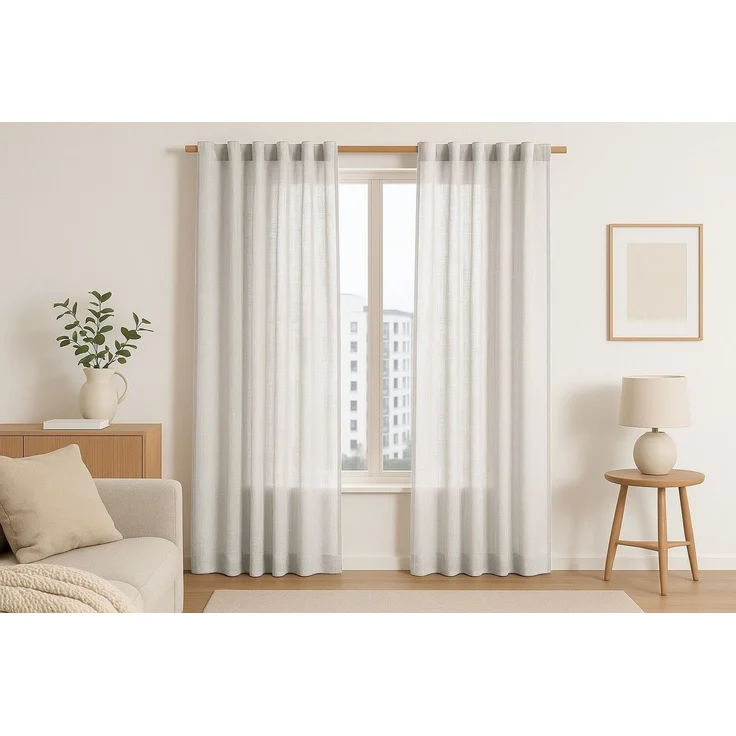 Restilo Gardine Gardine Stangendurchzug Vorhang Viskose Microfaser Transparent Muster (1 St), Stangendurchzug, halbtransparent, Microfaser mit Viskose – Bild 2
