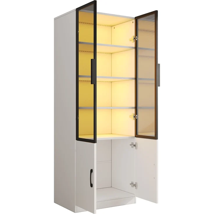 Vitrine 60x40x160 cm mit Rauchglas, LED-Beleuchtung und Unterschrank – Bild 6