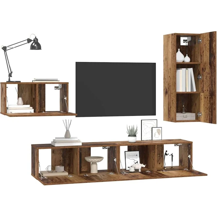 vidaXL TV-Schrankset 4 stk. 30,5 x 30 x 90 cm Altholz 3393261 – Bild 3