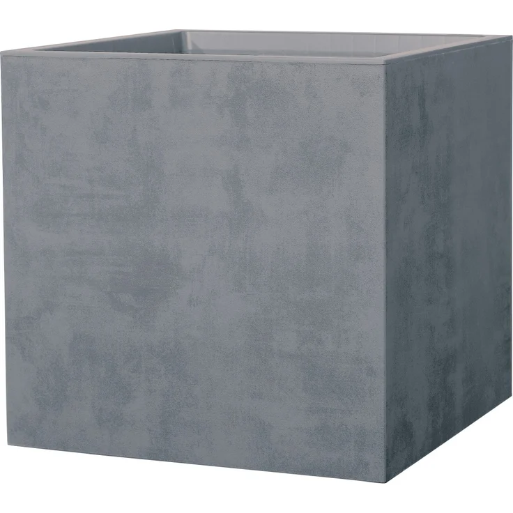 Deroma 'Quadro Millennium' Pflanztopf, mit Ablauflöchern, Kunststoff aschgrau, 49 x 49 x 49 cm