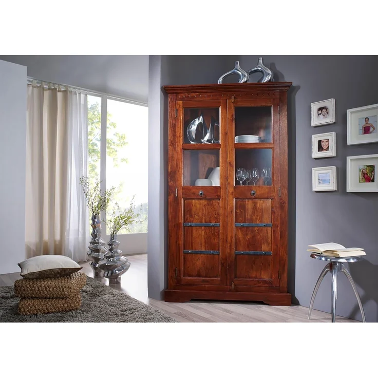 Eckschrank Akazie 108x57x183 nougat lackiert OXFORD #410 – Bild 6