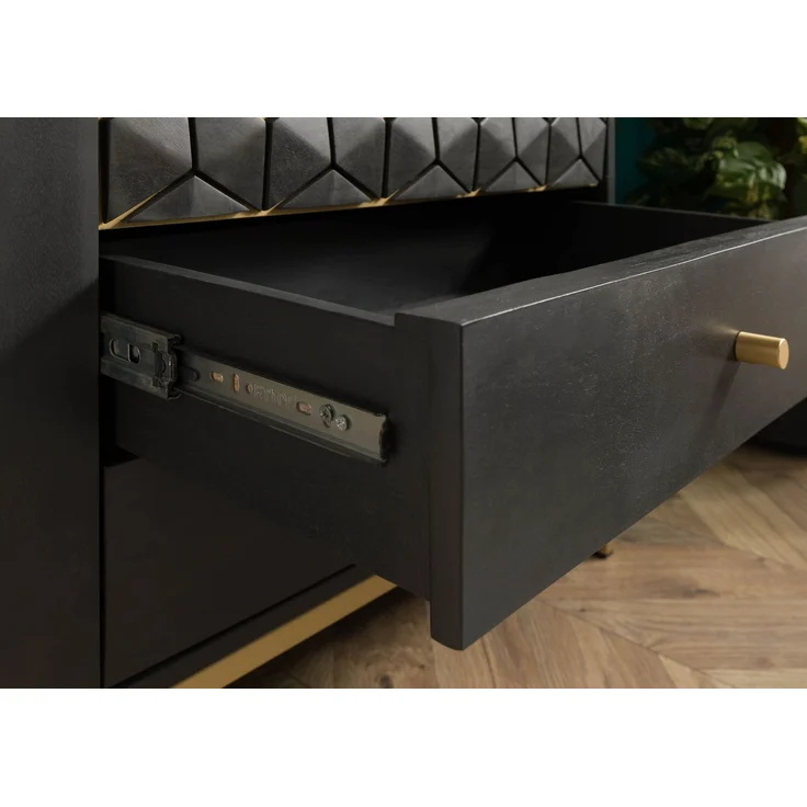 Highboard Mango 120x40x165 grau geölt DIAMOND #117 – Bild 5