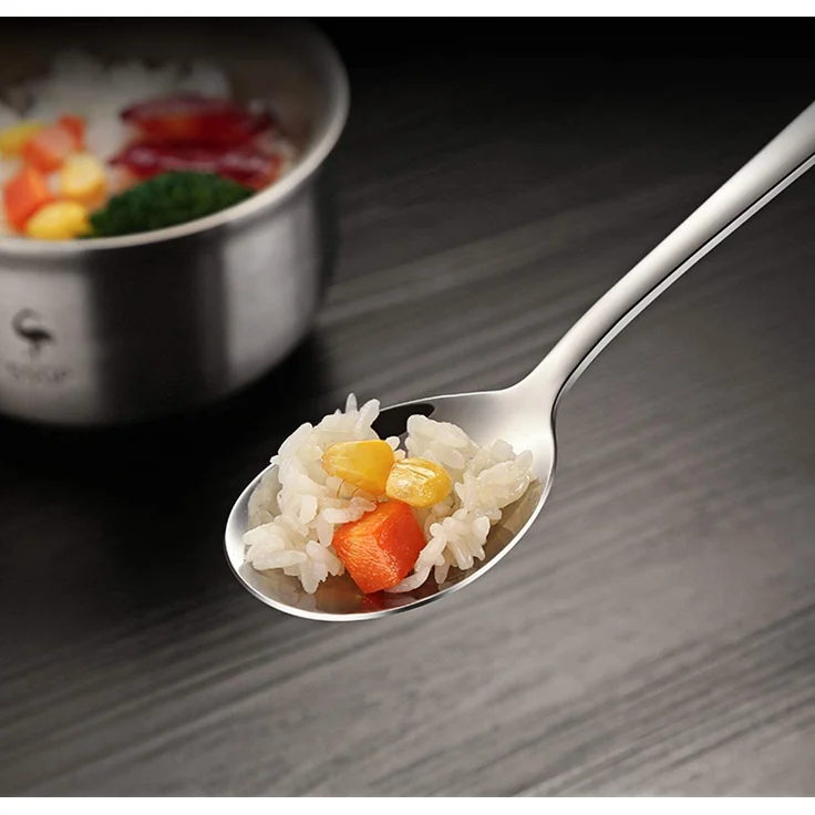 Löffel, 8 Stück koreanische Edelstahl-Löffel, 21,6 cm Suppenlöffel, langer Griff, Esslöffel, Reislöffel, Tischlöffel für Zuhause, Küche oder Restaurant – Bild 7