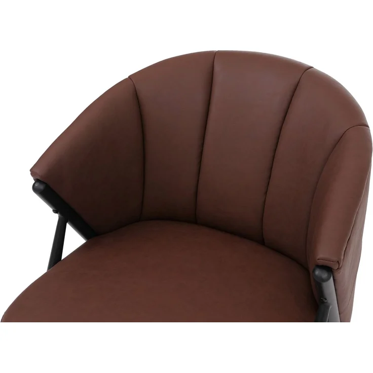 Sessel HWC-P30, Polster-/Cocktail-/Clubsessel Lounge Chair Vintage Retro Industrial Metall Kunstleder ~ rostrot – Bild 7