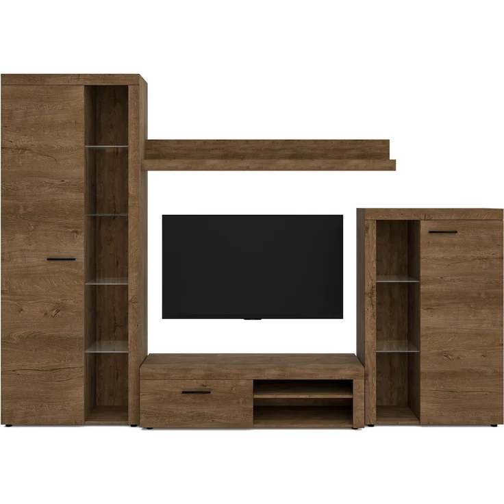 AX LIVING Spacoro Wohnwand Eiche Lefkas Wohnzimmerschrank 270 cm – Bild 2