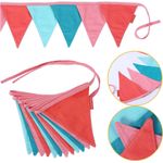 Wimpelkette als Kinderzimmer Deko | 3m Wimpel je 16x18cm 12Stück | Rosa Mint | Fähnchen Girlande Kindergeburtstags-Dekoration Set 1