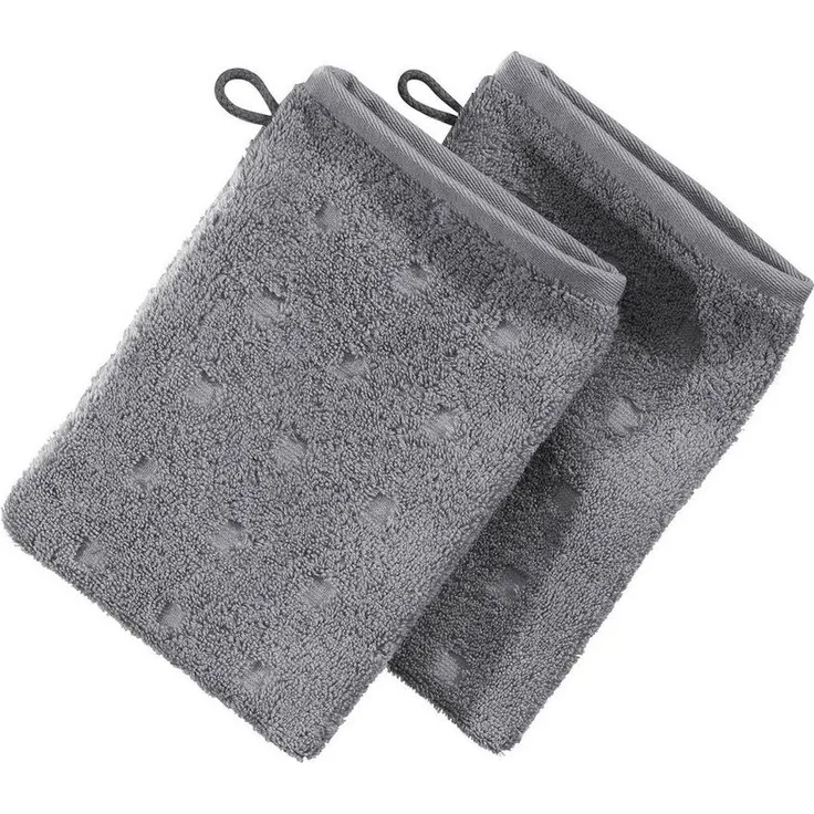Möve Waschhandschuh Waschhandschuh 2er-Pack "Quadretti", Frottier (2-St), Walk-Frottier Uni