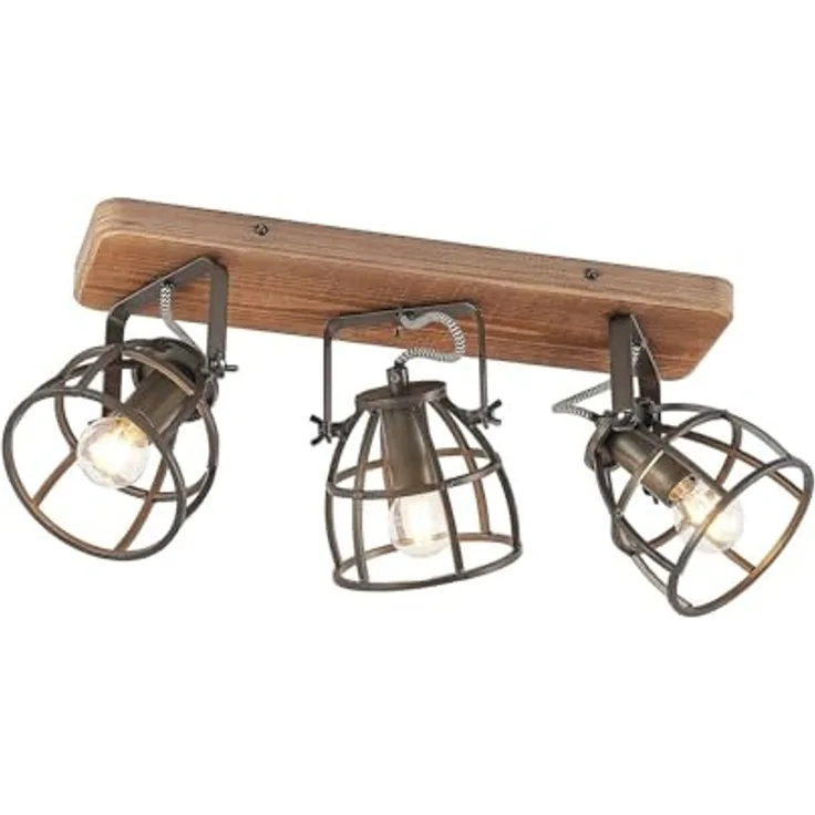 Lindby Deckenleuchten Rutger, Holz IP20, 3 x 25 W