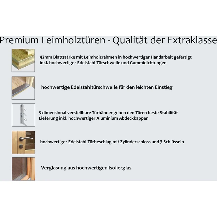 Fjordholz Gartenhaus Modell Jonte 44 Lichtgrau – Bild 3