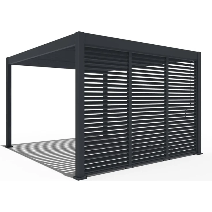 Weide Horizontale Lamellenwand für Weide Pergola | anthrazit | aus Aluminium – Bild 5