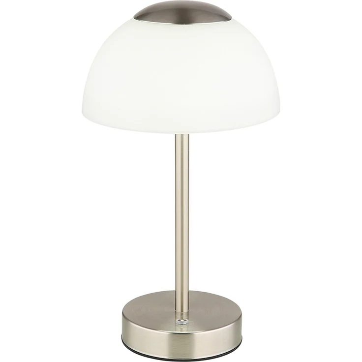 LED Tischleuchte, Glas opal, Touchdimmer, CCT, Akku, H 28 cm – Bild 8