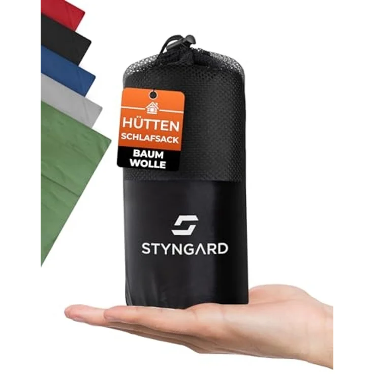 Styngard Schlafsackinlett Hüttenschlafsack Baumwolle Ultraleicht [350g] - kleines Packmaß, 100% Baumwolle, Warm und Leicht – Bild 1