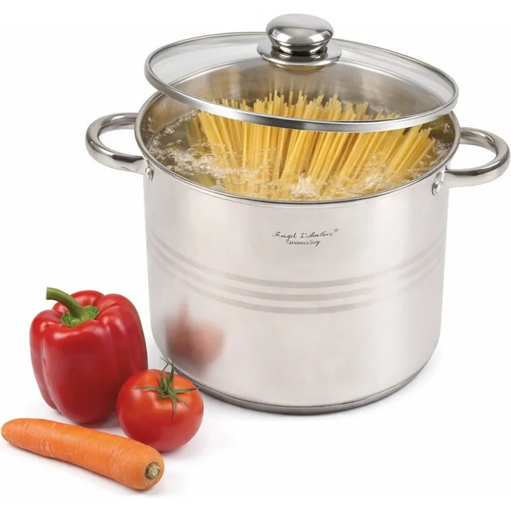 HOOZ Kochtopf Universalkochtopf Einkochtopf Ø 26 cm großer Topf für alle Herdarten, Edelstahl (Einzelkochtopf, 2-tlg, 11 L – inkl. Glasdeckel, induktionsgeeignet), Großvolumiger Topf – ideal für Familie, Vorrat & Feiern & große Mengen
