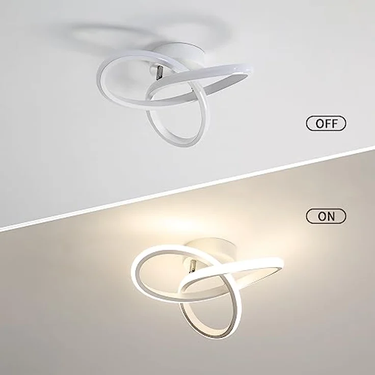 Comely LED Deckenleuchte, 22W 2500LM Deckenlampe Natürliches Weiß 4500K, Modern Küchenlampe aus Aluminium LED Schlafzimmerlampe Weiß für Flur Küche Balkon Studio, Durchmesser 24cm – Bild 6