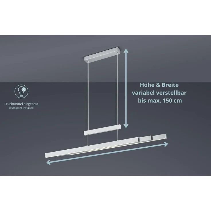 lightling LED Pendelleuchte Tina, LED fest integriert, Tageslichtweiß, 4 fach Touch, Lichtfarbe einstellbar, flexibel verstellbar – Bild 2