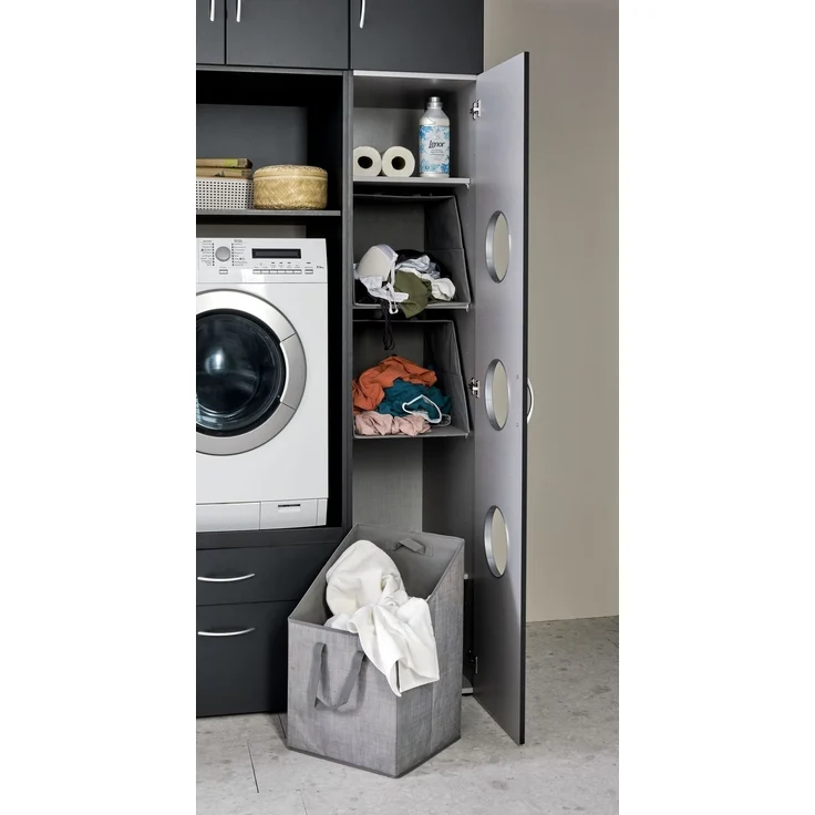 Wäscheschrank >MRK Multiraumkonzept< in GRAPHIT - 40x185x68cm (BxHxT) – Bild 3