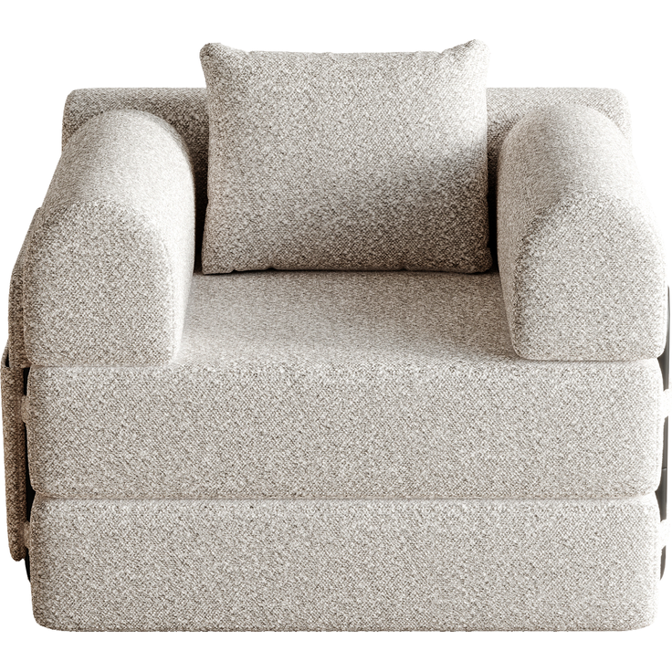 Schlafsofa mit Armlehnenfach & Stahlrahmen, umwandelbar Einzelsitz Sofa Bett mit rutschfester Unterlage,khaki – Bild 7