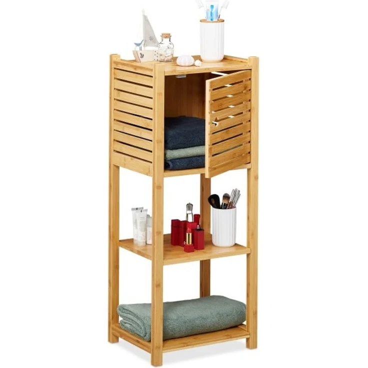 Relaxdays Badregal Bambus mit 4 Ablagen – Bild 1