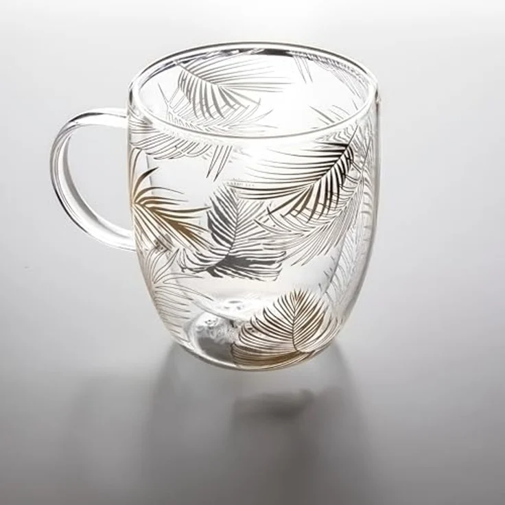 KVOTA Thermoglas Doppelwandiges Glas 2-er Set je 300 ml Thermogläser Design „Tropen“, 2-tlg, Glas, Tropen-design, doppelwandig – Bild 7