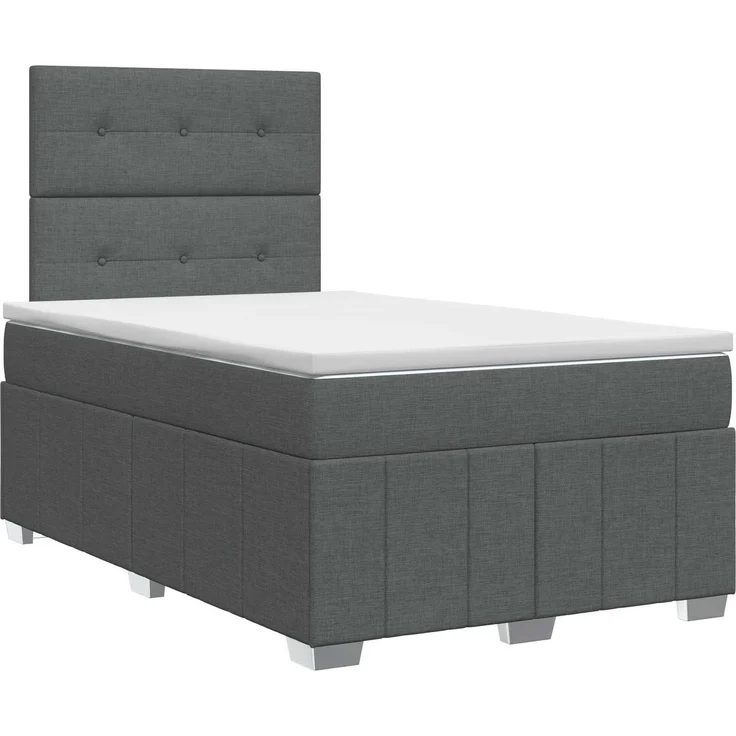 vidaXL Boxspringbett mit Matratze Dunkelgrau 120x200 cm Stoff 3454114 – Bild 2