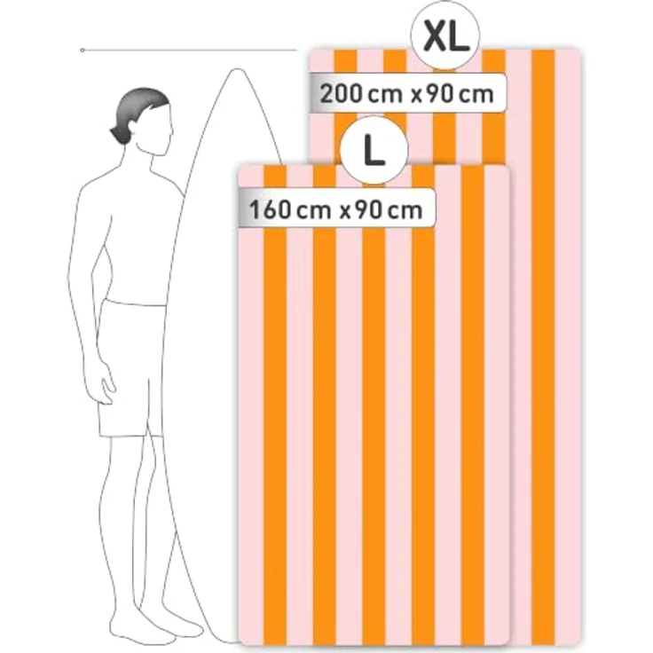 Fit-Flip XXL Mikrofaser Strandtuch, leicht und schnelltrocknend, sandfrei und schmutzabweisend, 90x200cm – Bild 4