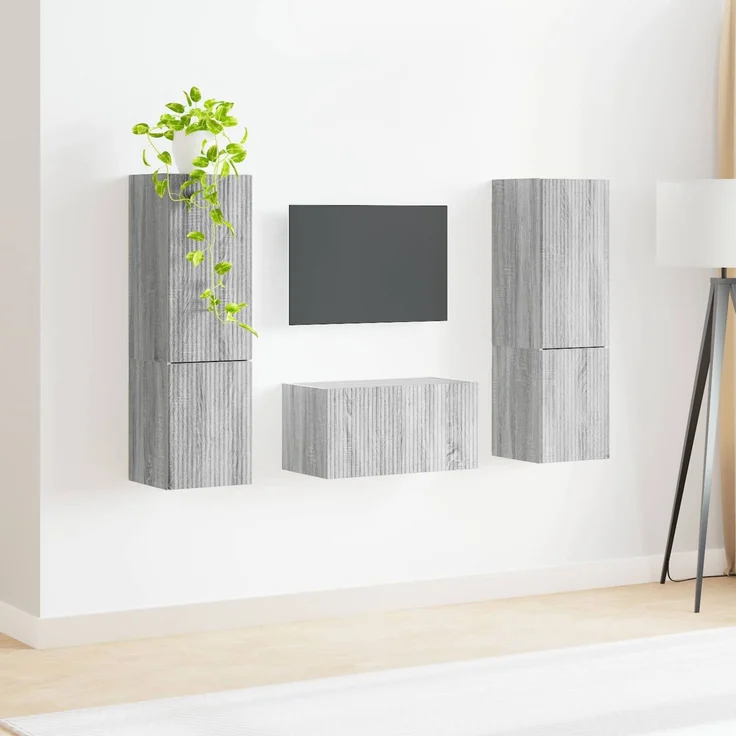 vidaXL TV-Schrankset 5 pcs Graues Sonoma Holzwerkstoff 3409102 – Bild 4