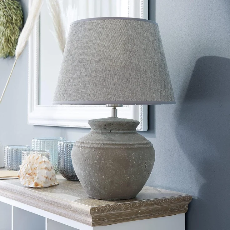 Mirabeau Tischleuchte Tischlampe Cleveland grau – Bild 2