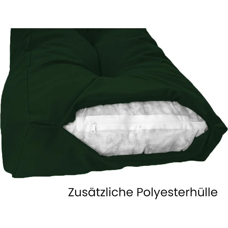 TexDeko® Garden Gartenbankauflage mit Rückenlehne wasserabweisend UV - beständig Bankauflage In- & Outdoor Sitzkissen und Rückenkissen Hollywoodschaukel Sitzpolster (140 x 50 x 50 cm Dunkelgrün) – Bild 5