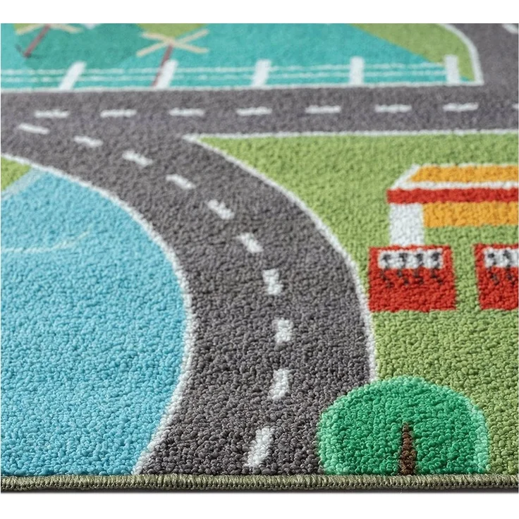 Carpetia Teppich Kinder Spielmatte mit Blick auf die Stadt in der Natur in grün, Rechteckig, Höhe: 12 mm – Bild 3