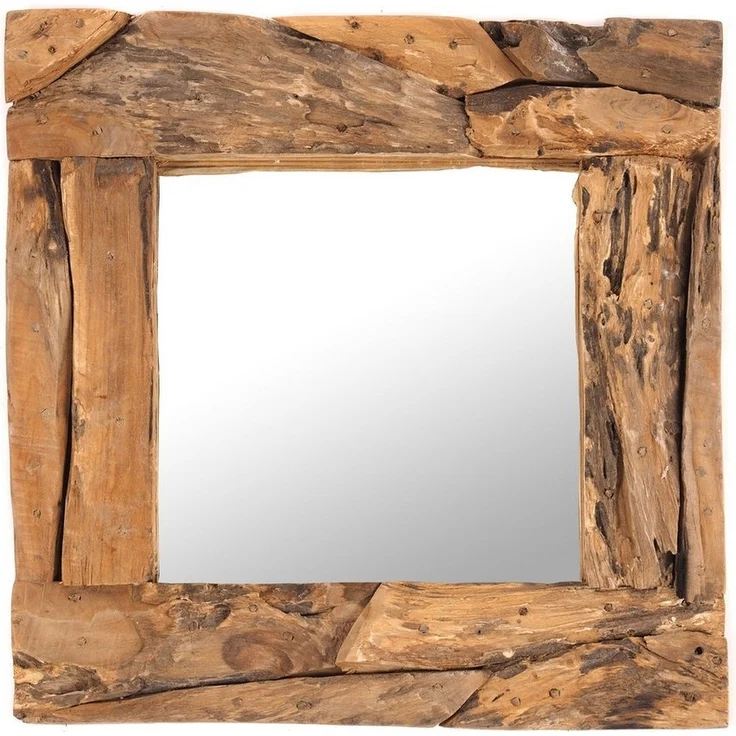 DESIGN DELIGHTS Wandspiegel HOLZSPIEGEL "Holz massiv 50", Holz massivkholz, 50x50 cm, Wandspiege – Bild 2