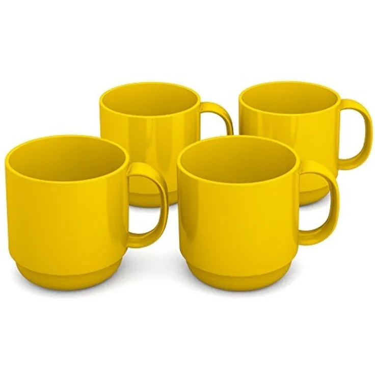 Ornamin 508 Becher, Kunststoff, Gelb, 8 cm, 4-Einheiten