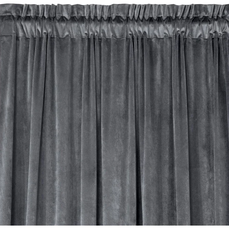 Samtvorhang Velours Vorhänge zum Wohnzimmer Prachtvoll Elegant graphit 140x270 cm Kräuselband – Bild 3