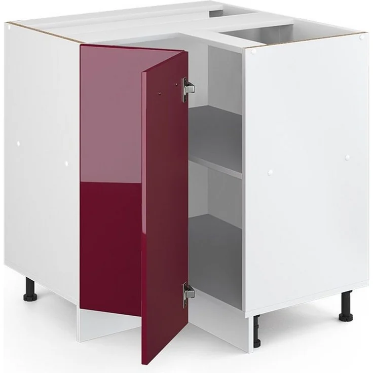 Eckunterschrank R-Line Rot Hochglanz 75.6 cm ohne Arbeitsplatte Vicco – Bild 3