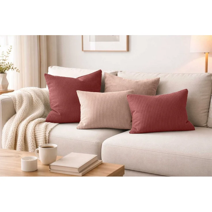 Amilian Dekokissen - Kissen Set 4er - Sofakissen mit Füllung 2x 50x50 + 2x 35x45cm, (4 Stück) Kuschelkissen - Zierkissen mit Kissenfüllung - Couchkissen – Bild 1
