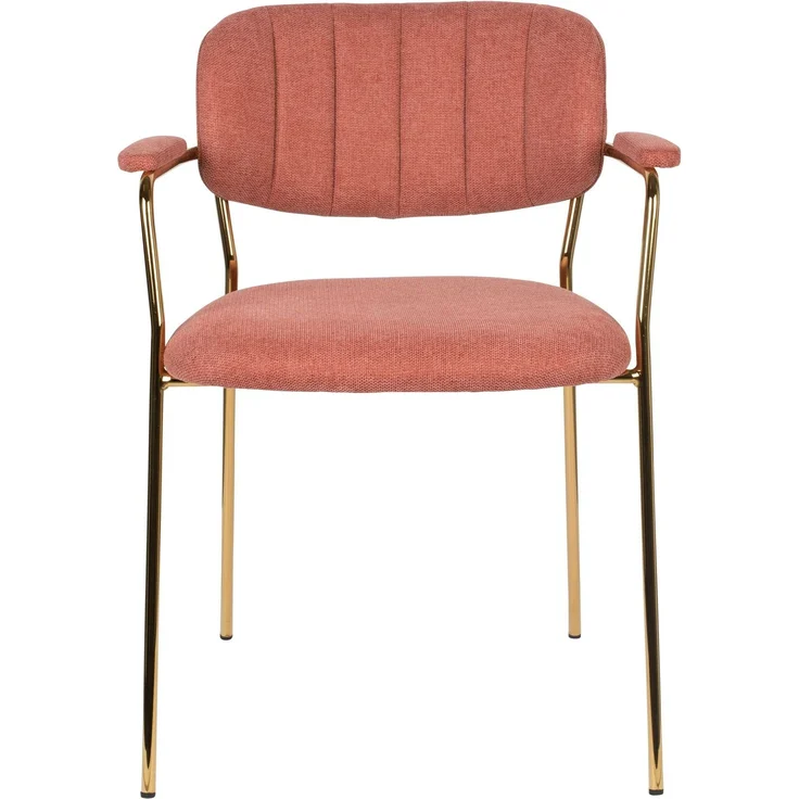 Sessel Jolien im 2er-Set, Rosa gepolstert mit goldenem Metallgestell 61x56x78 cm – Bild 2