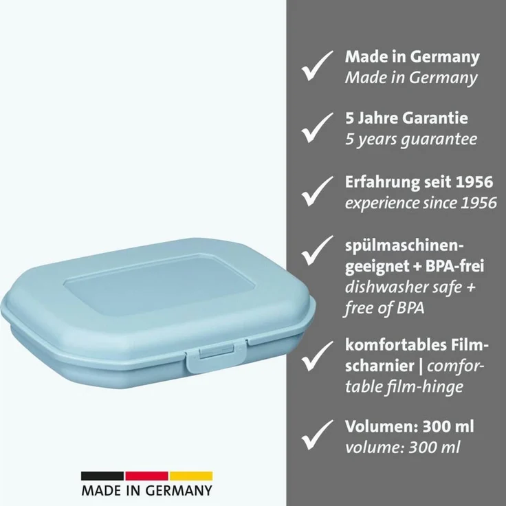 WESTMARK Lunchbox Brotdose/Snackbox, mit Klick-Verschluss, Höhe: ca. 3,7 cm, Blau, PP – Bild 4