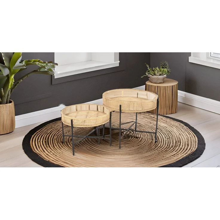 habeig Beistelltisch Beistelltisch Bambus im 2er Set Tisch Gartentisch Esstisch Couchtisch – Bild 3
