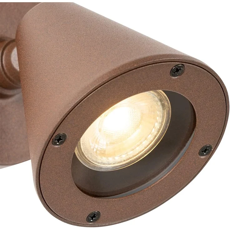 Qazqa Außen-Wandleuchte Ciara, ohne Leuchtmittel, GU10, Rostbraun, Modern, Aluminium, 1-flammig – Bild 6
