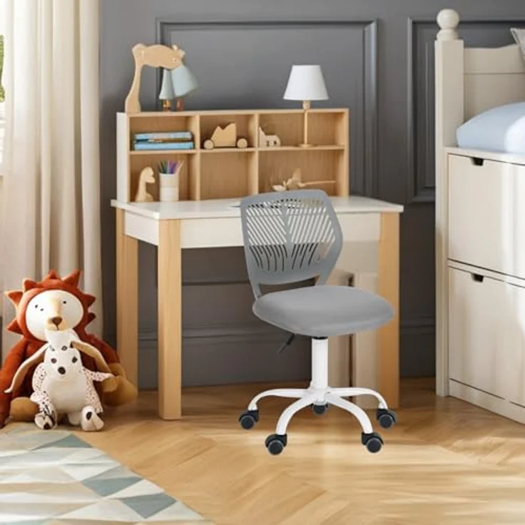 FurnitureR Bunte Schreibtischstuhl, Modernes verstellbares Design Computer Sitz, Swivel Armless Stuhl, Kinderzimmer, Home Office Task Chair – Bild 3