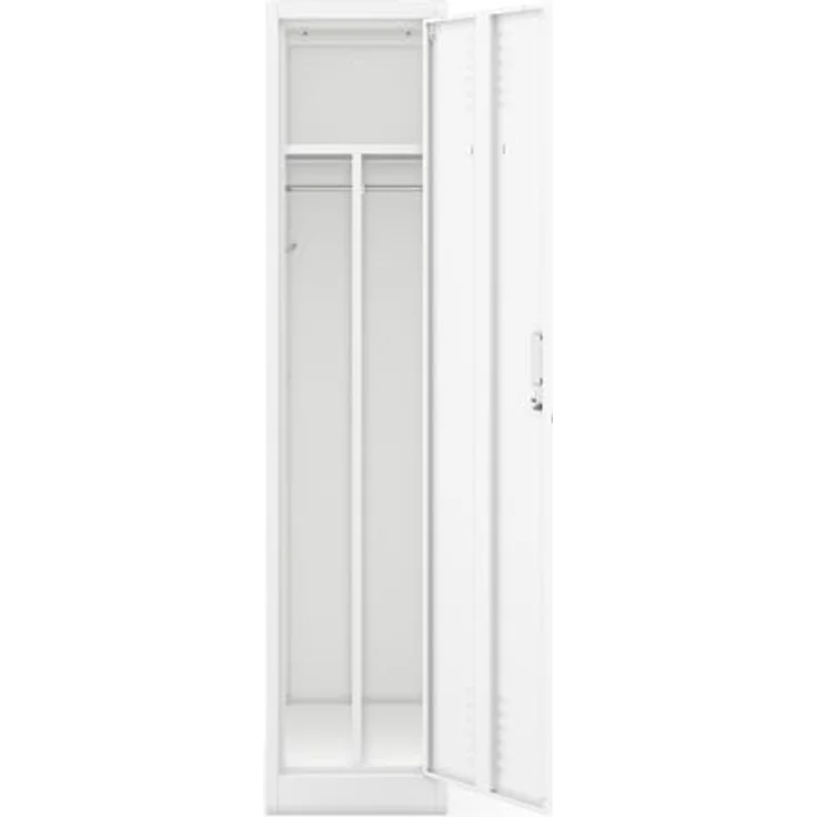 Jan Nowak Kleiderspind Metall abschließbar Garderobenschrank Umkleideschrank Schließfachschrank, 180 x 40 x 50 cm, Stahlschrank für Sozialraum mit Trennwänden, Lüftung und Kleiderhaken – Bild 6