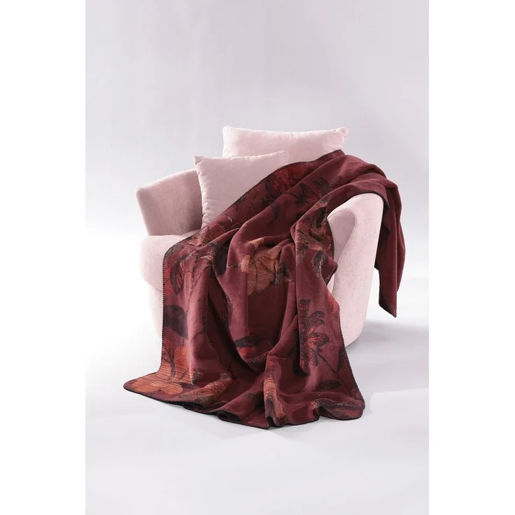 Wohndecke Velvet Bloom mit geketteltem Zierstich, Biederlack, Made in Germany – Bild 3